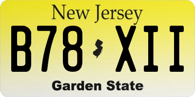 NJ license plate B78XII