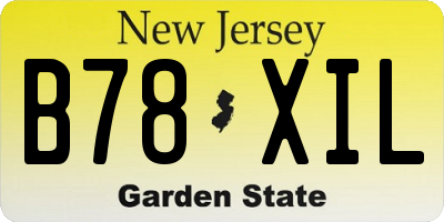 NJ license plate B78XIL