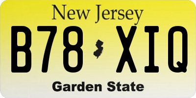 NJ license plate B78XIQ