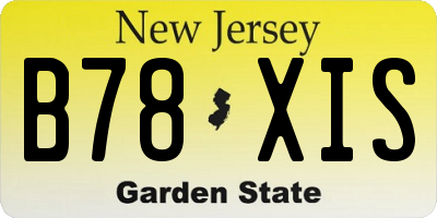 NJ license plate B78XIS