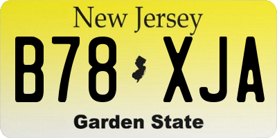 NJ license plate B78XJA
