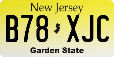 NJ license plate B78XJC