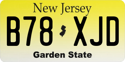 NJ license plate B78XJD