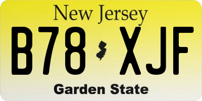 NJ license plate B78XJF