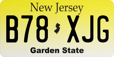 NJ license plate B78XJG