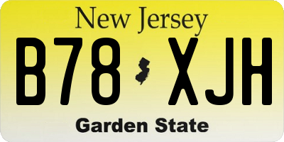 NJ license plate B78XJH