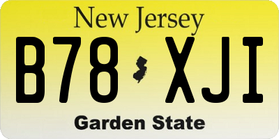 NJ license plate B78XJI