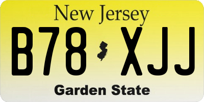 NJ license plate B78XJJ