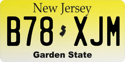 NJ license plate B78XJM