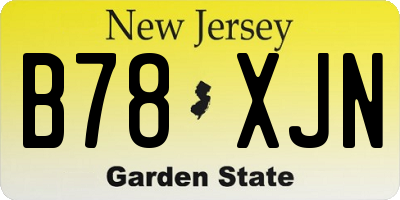 NJ license plate B78XJN