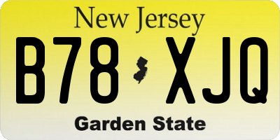 NJ license plate B78XJQ