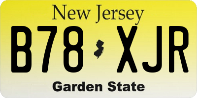 NJ license plate B78XJR