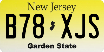 NJ license plate B78XJS