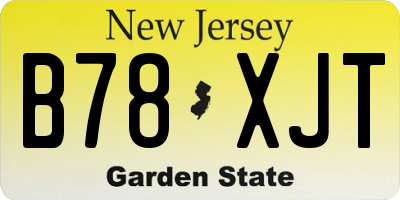 NJ license plate B78XJT