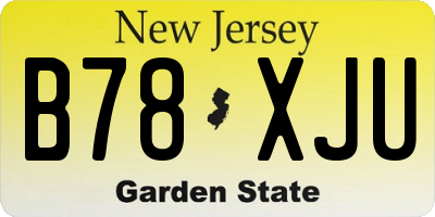 NJ license plate B78XJU