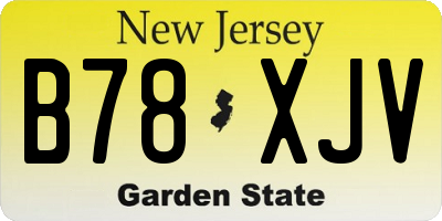 NJ license plate B78XJV