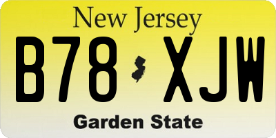 NJ license plate B78XJW