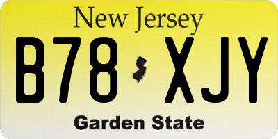 NJ license plate B78XJY