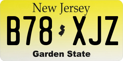 NJ license plate B78XJZ
