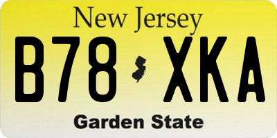 NJ license plate B78XKA