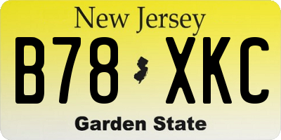 NJ license plate B78XKC