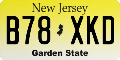 NJ license plate B78XKD