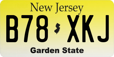 NJ license plate B78XKJ