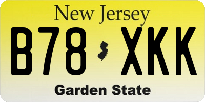 NJ license plate B78XKK