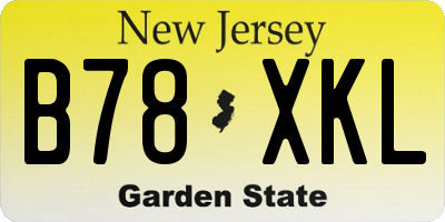 NJ license plate B78XKL