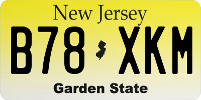 NJ license plate B78XKM