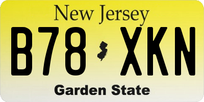 NJ license plate B78XKN