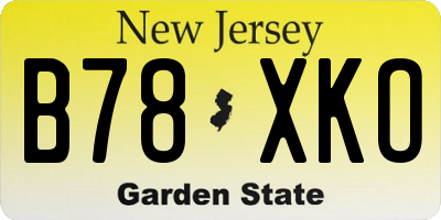NJ license plate B78XKO