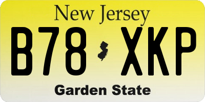 NJ license plate B78XKP