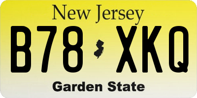 NJ license plate B78XKQ