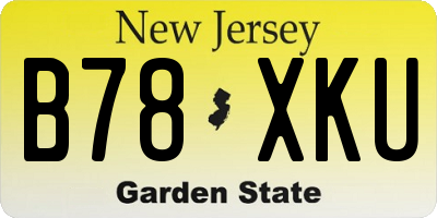 NJ license plate B78XKU