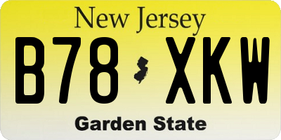 NJ license plate B78XKW