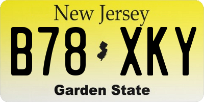 NJ license plate B78XKY