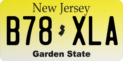 NJ license plate B78XLA