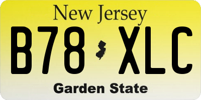 NJ license plate B78XLC