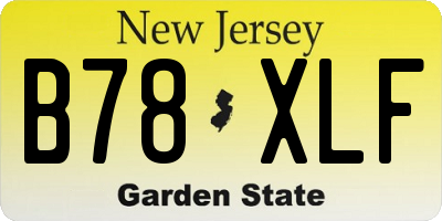 NJ license plate B78XLF