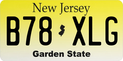 NJ license plate B78XLG
