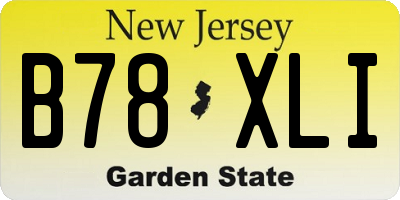 NJ license plate B78XLI
