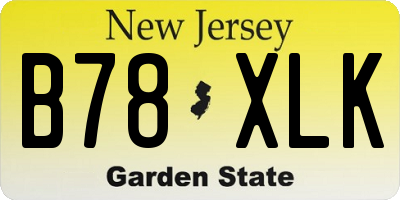 NJ license plate B78XLK