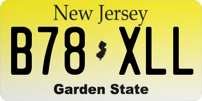 NJ license plate B78XLL
