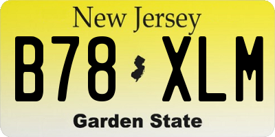 NJ license plate B78XLM