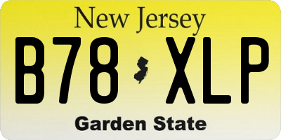 NJ license plate B78XLP