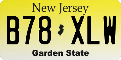 NJ license plate B78XLW