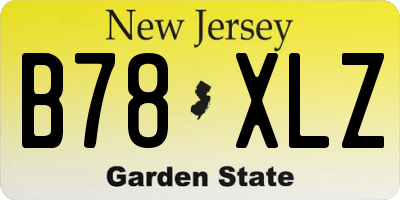 NJ license plate B78XLZ