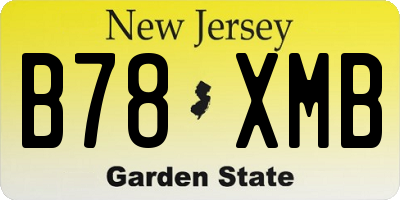 NJ license plate B78XMB