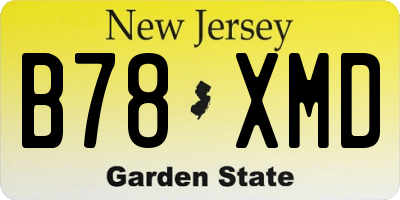 NJ license plate B78XMD